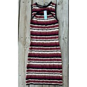 NEW Ali & Jay‎ LA Striped textured Sweater Dress Front Cutout Medium Sleeveless